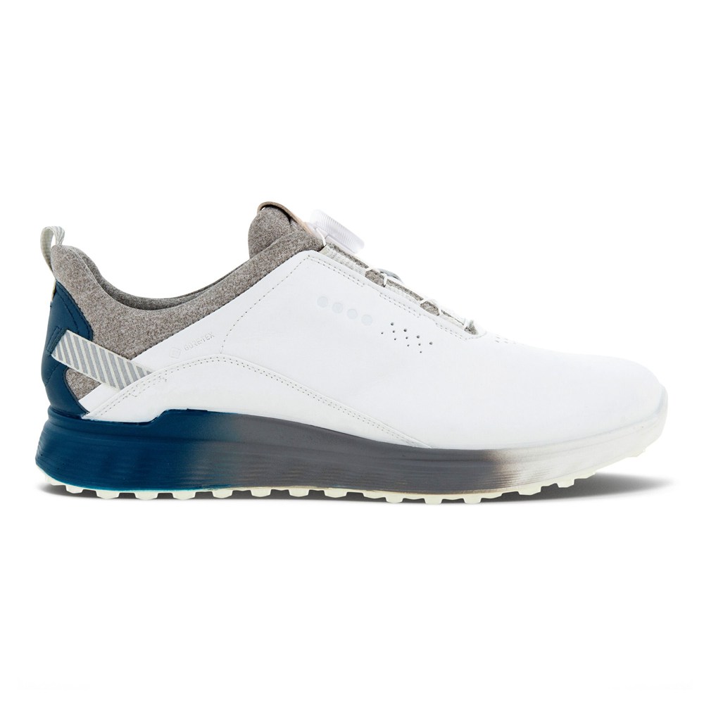 Mens Golf Shoes - ECCO S-Three - White - 7962RNVQB
